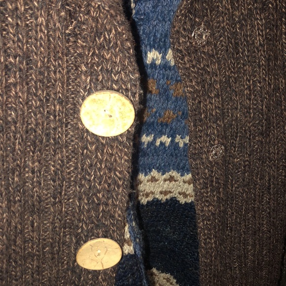 Long knit 2-button brown marble cardigan size medium - Picture 12 of 14